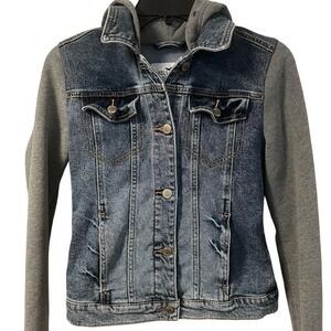 Hollister Denim Blue Jacket Gray Sweatshirt Hoodie Combo Women's‎ Small